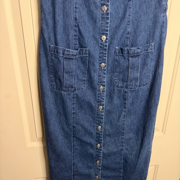 Faded Glory Denim Sleeveless Button-Down Dress - Picture 6 of 7
